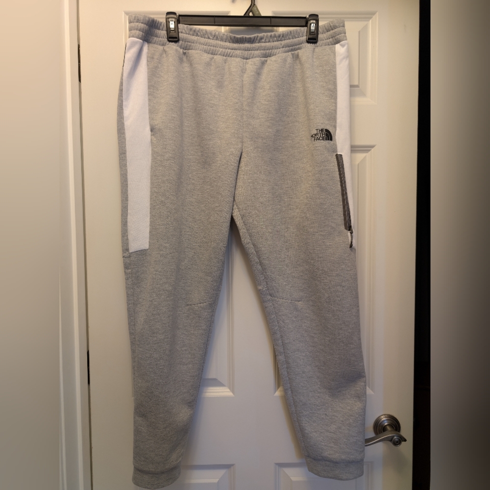 The North Face Light Gray Joggers with White Accents